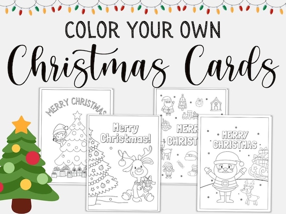 Christmas card coloring pages for kids printable coloring cards diy christmas card holiday kids activities christmas coloring book