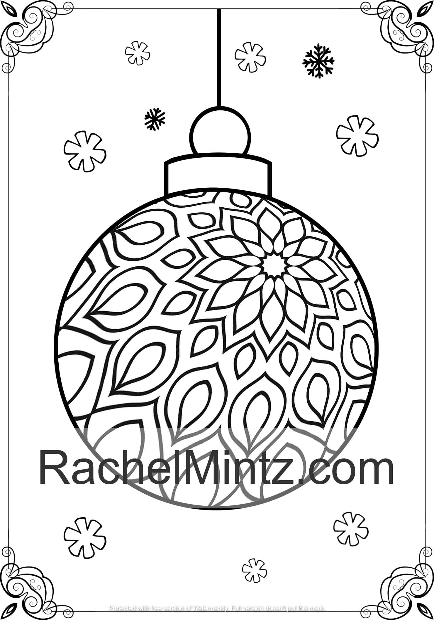 Large print ornaments coloring book for adults easy christmas tree â rachel mintz coloring books