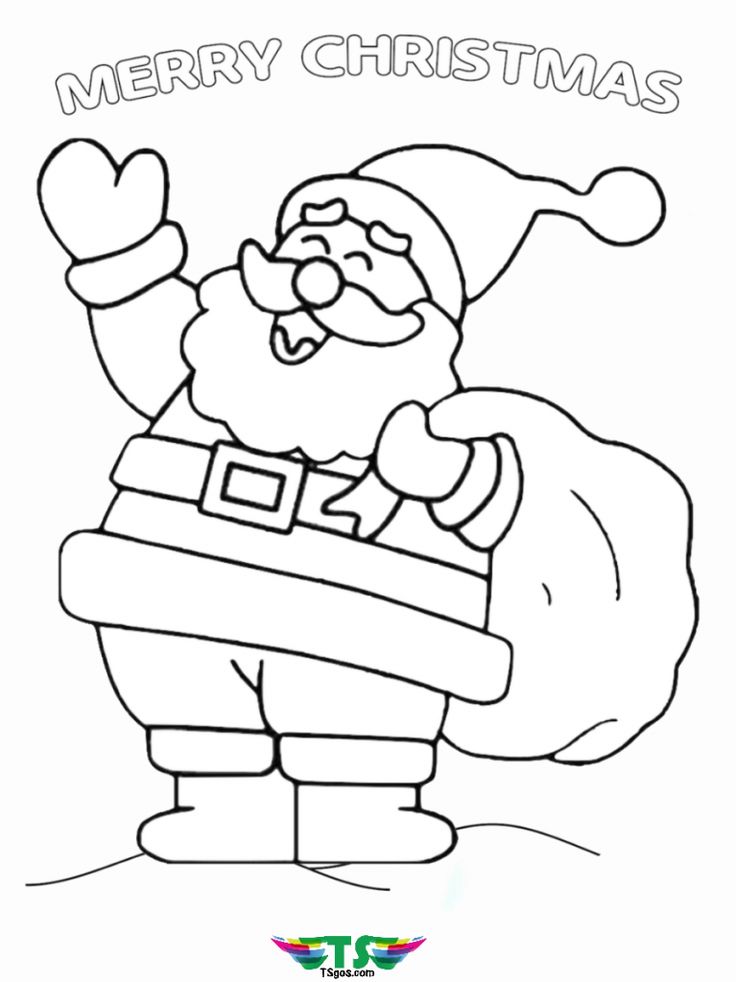 Merry christmas santa coloring page free download