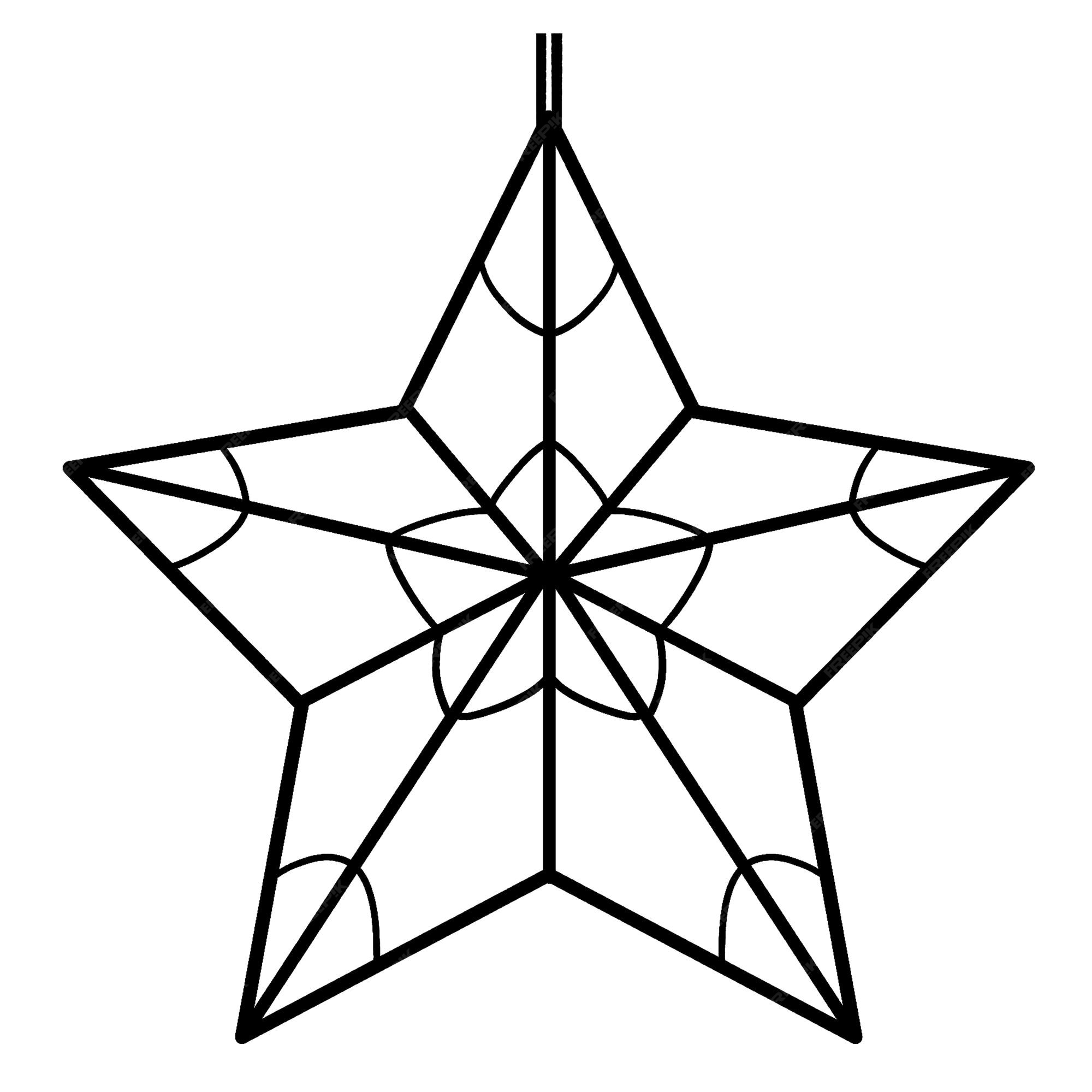 Premium vector christmas star isolated coloring page for kids