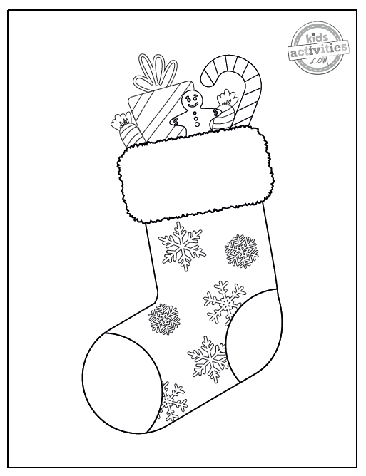 Free printable christmas stocking coloring pages kids activities blog