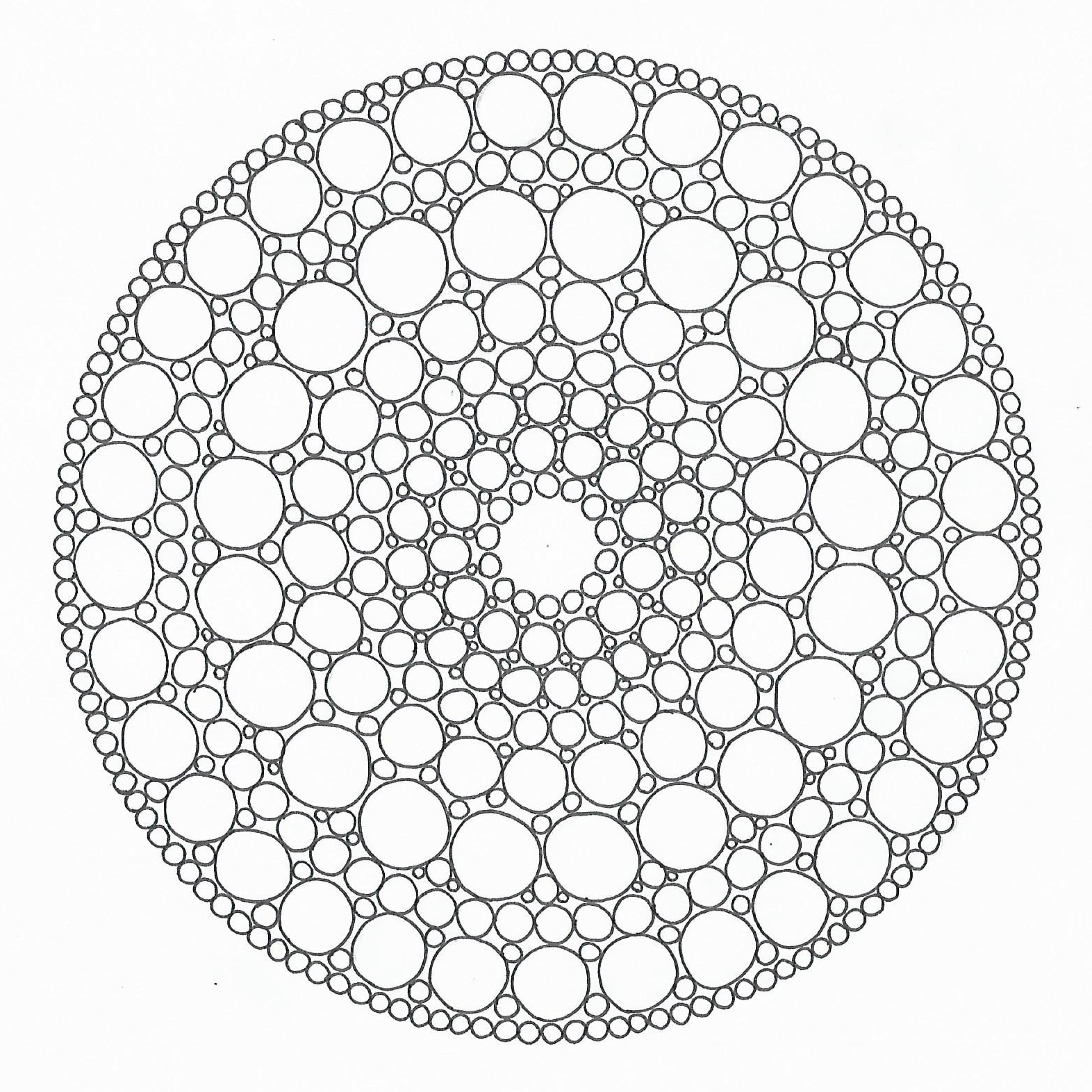 Circles mandala adult coloring page gift wall art meditation zen instant download