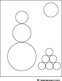 Circle shapes snowman worksheet coloring page