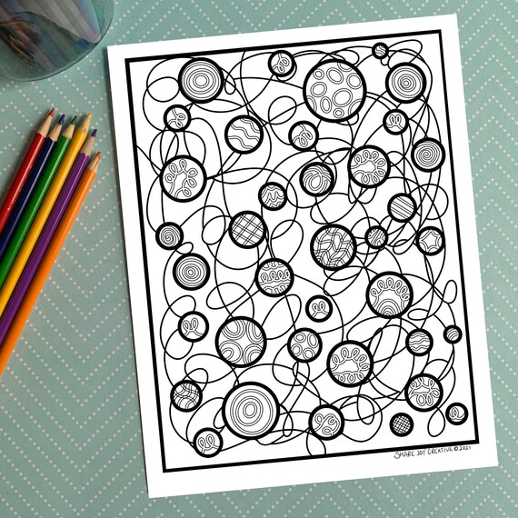 Swirls and circles coloring page digital download printable coloring page downloadable pdf prayer page meditation coloring page instant download