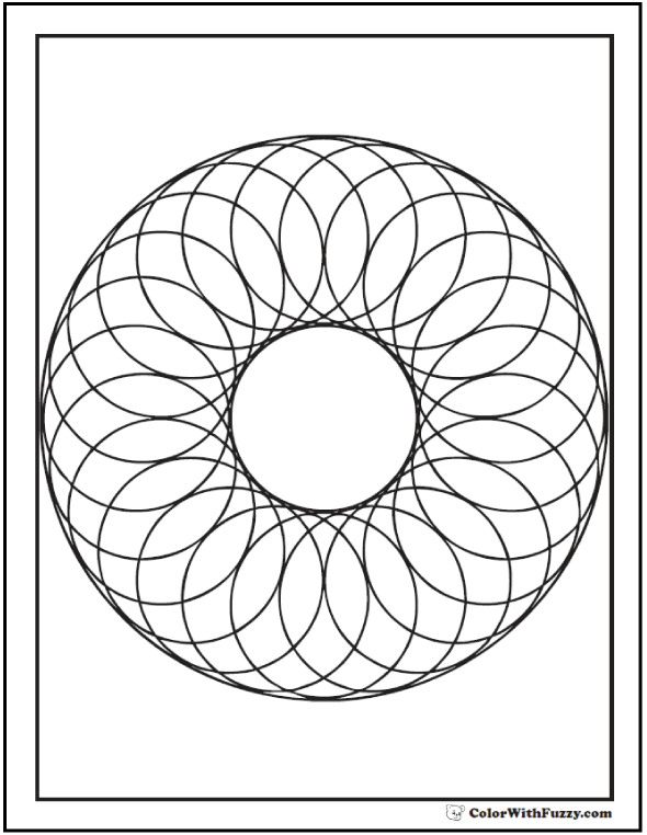 Geometric shapes coloring pages circle of circles