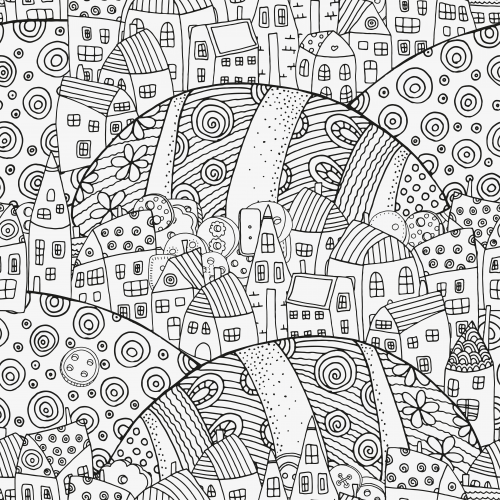 Magic city coloring page