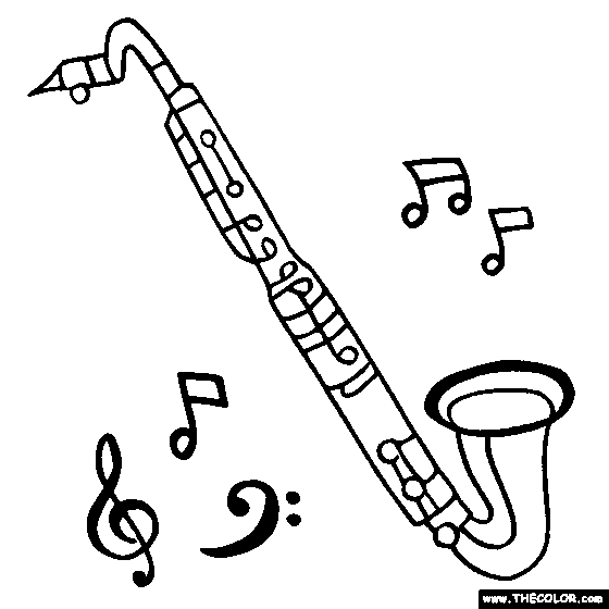 Bass clarinet coloring page
