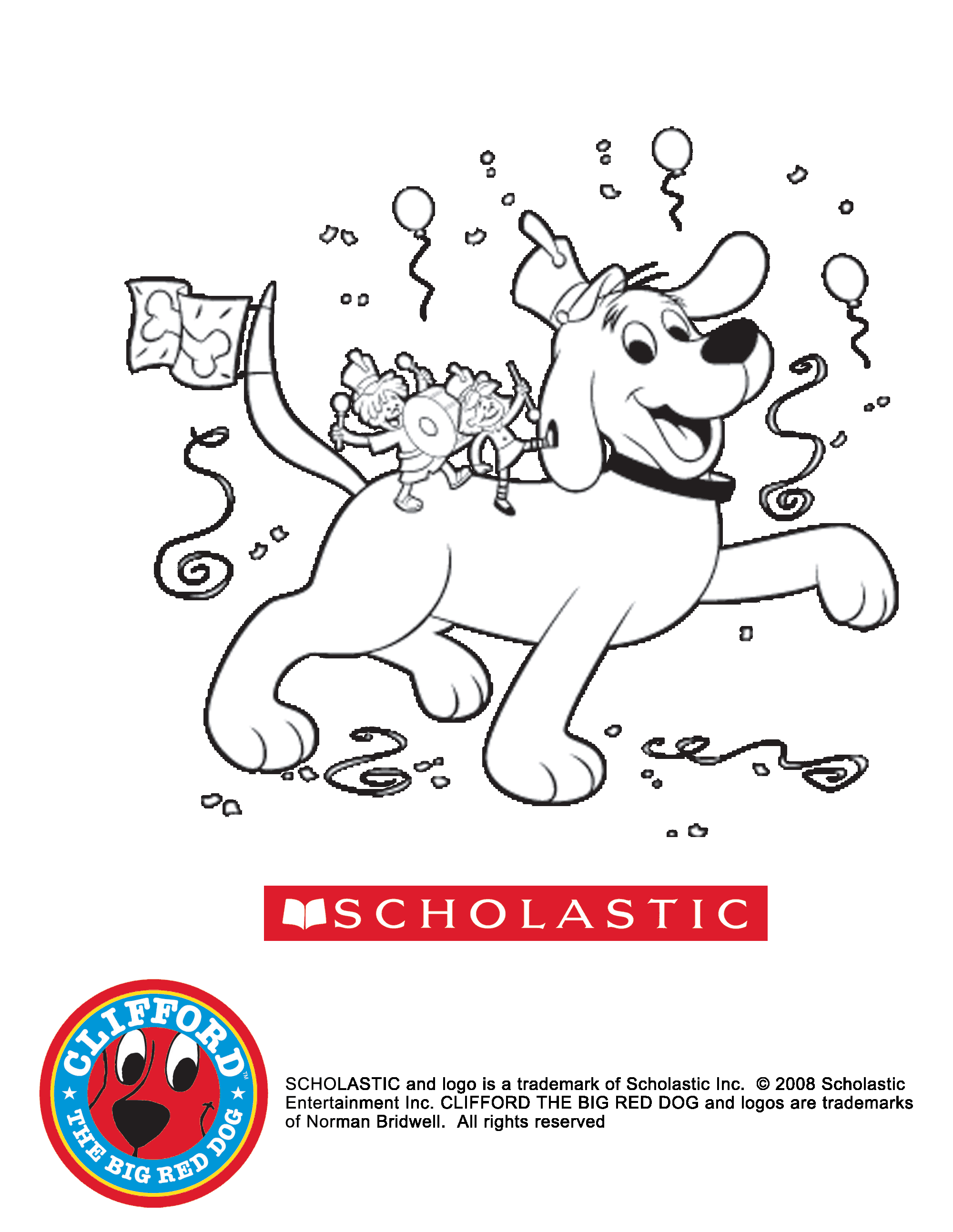 Great clifford party coloring sheet coloring for kids cat party coloring pages