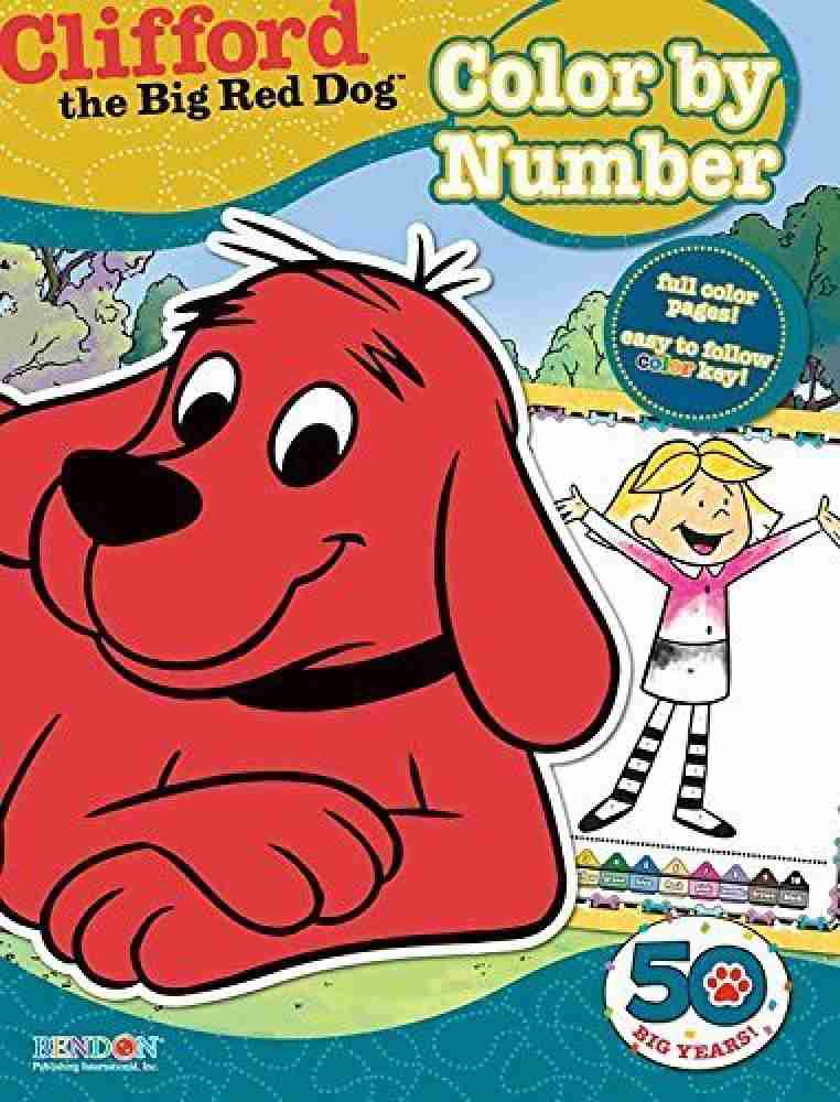 Pbs kids clifford the big red dog color by number coloring book