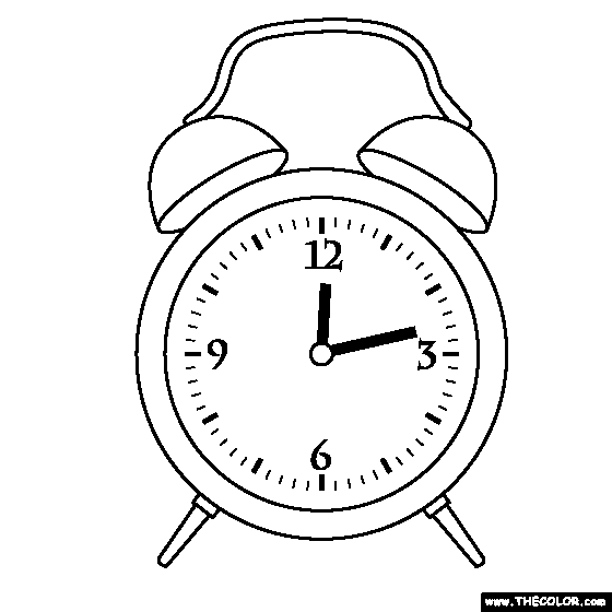 Clock coloring page
