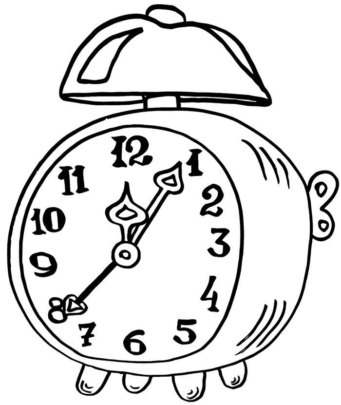 Free clock coloring pages printable pdf