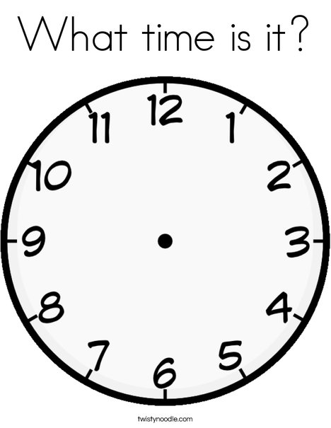 What time is it coloring page