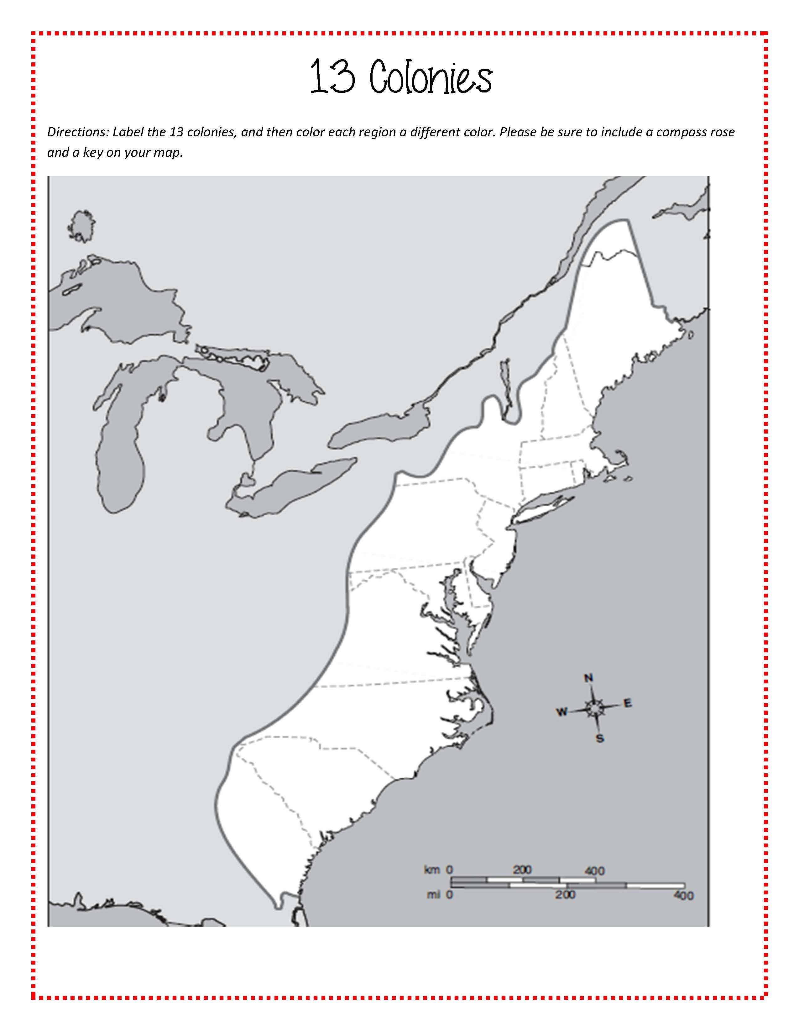 Original colonies map for students to label and color free please stop by and see my other resources at â colonies map map worksheets teaching us history