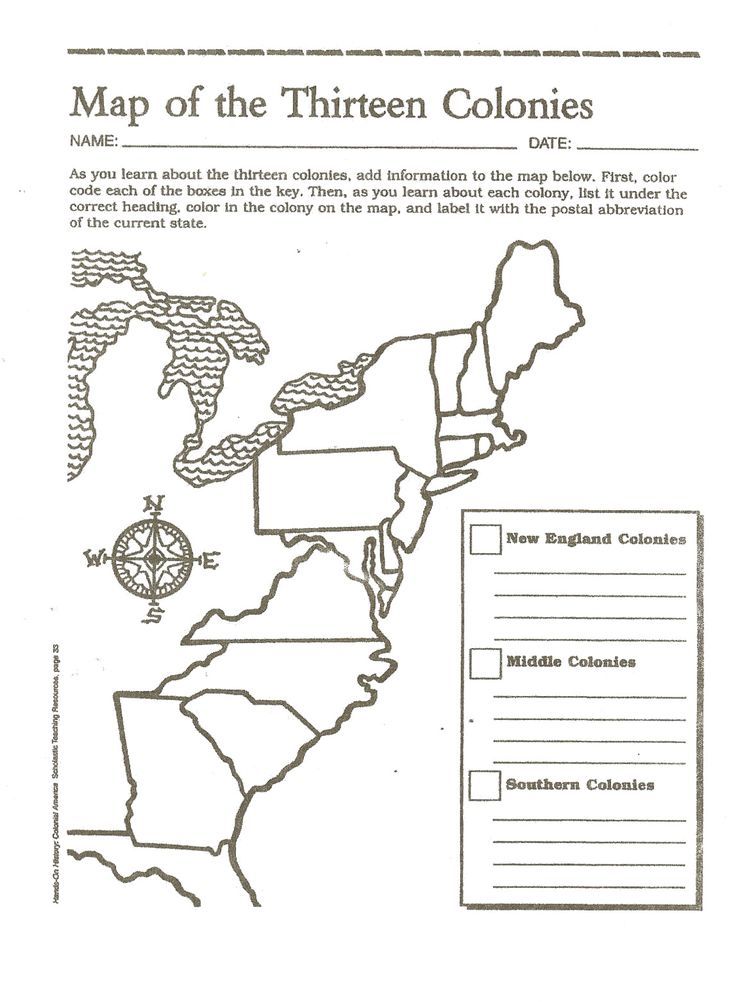 Coloring page colonies map colonies map thirteen colonies map map worksheets