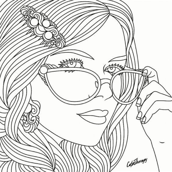 Cute girl coloring page adult coloring book pages coloring pages cute coloring pages