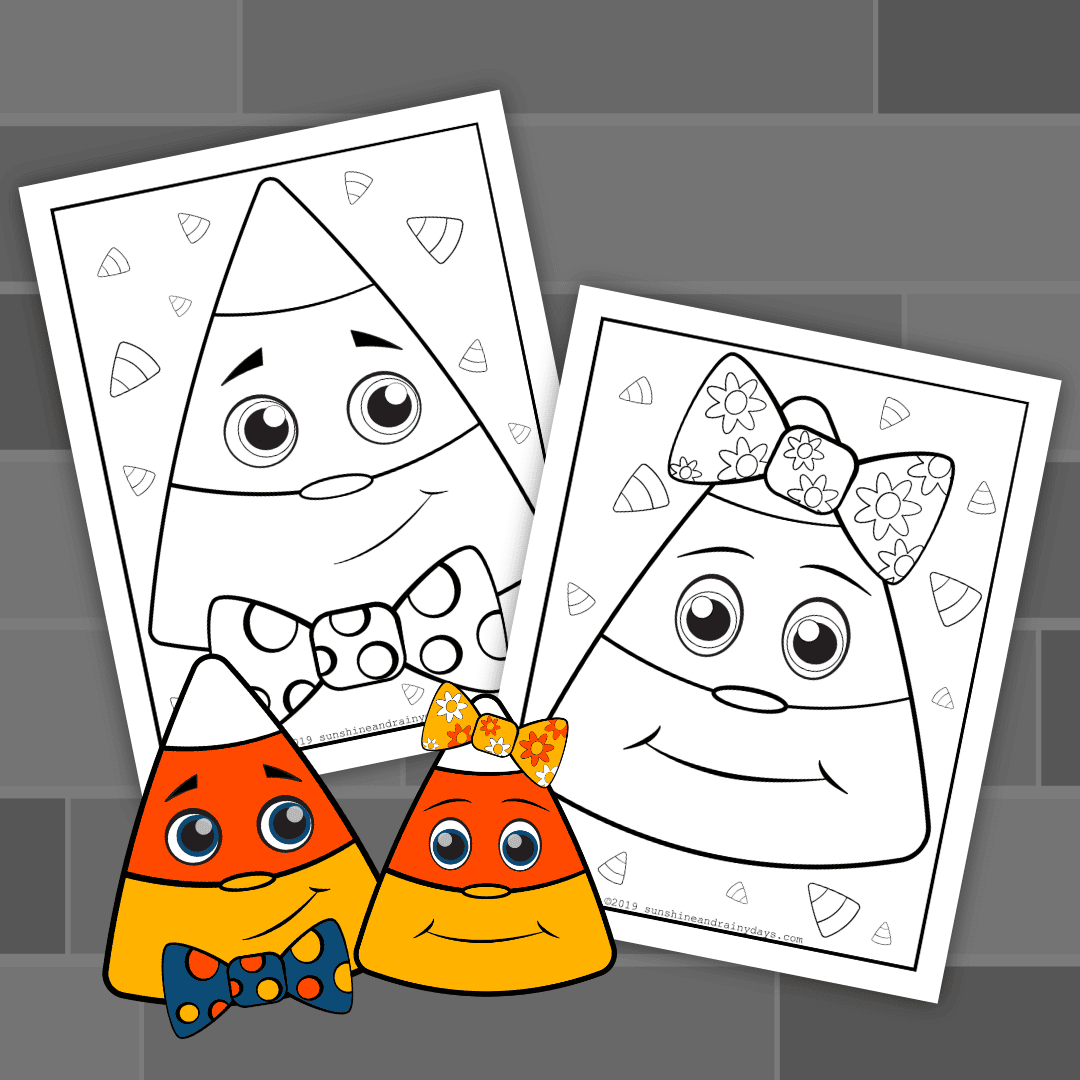 Candy corn coloring pages