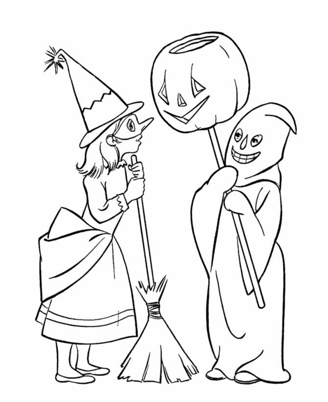 Halloween costume coloring page