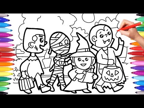 Halloween coloring pages for kids trick or treat coloring pages halloween costues coloring pages