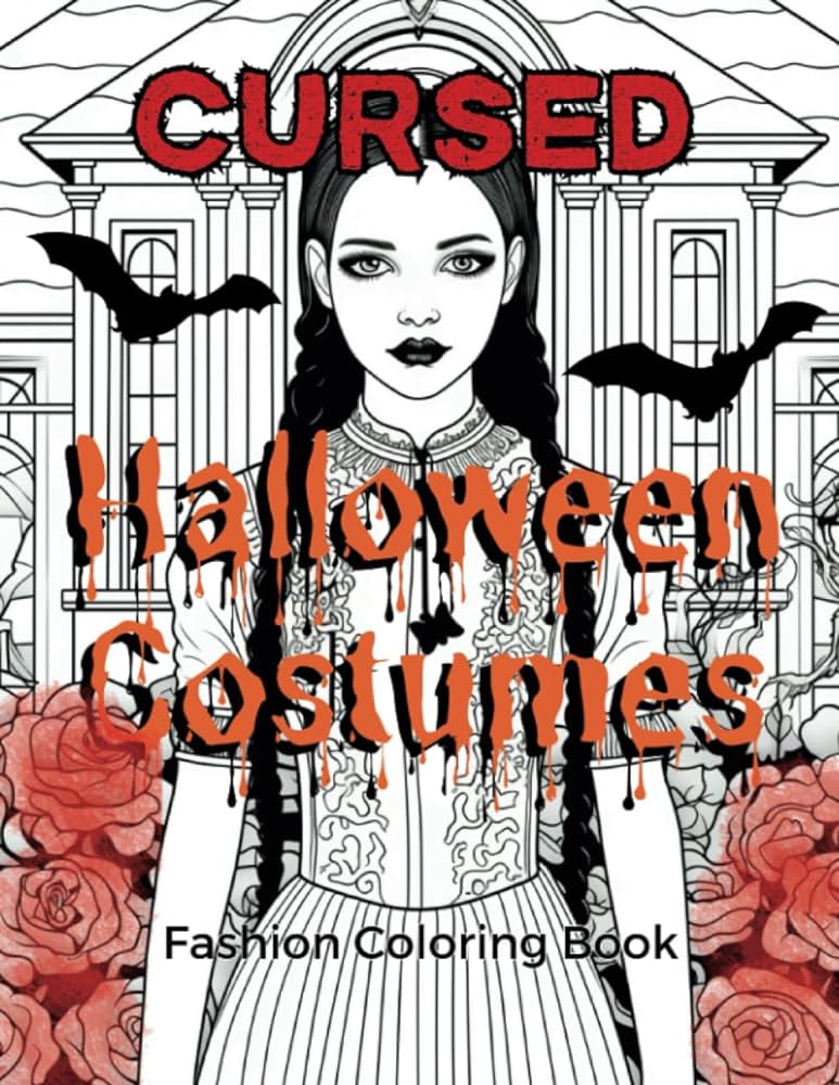 Cursed halloween costumes fashion coloring book for teens and adults bliss anna books