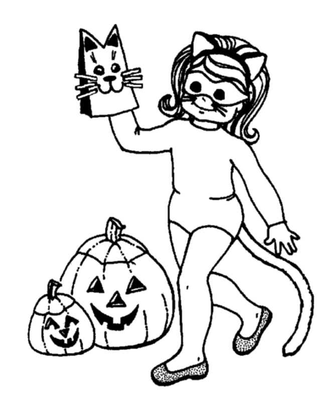 Halloween costume coloring page