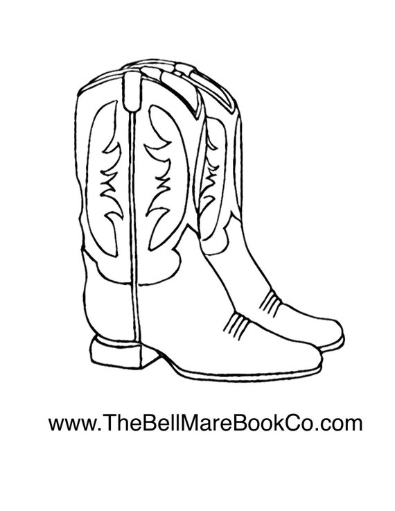 Rodeo cowboy boots coloring page