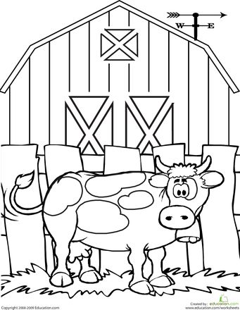 Cow worksheet education cow coloring pages farm coloring pages animal coloring pages