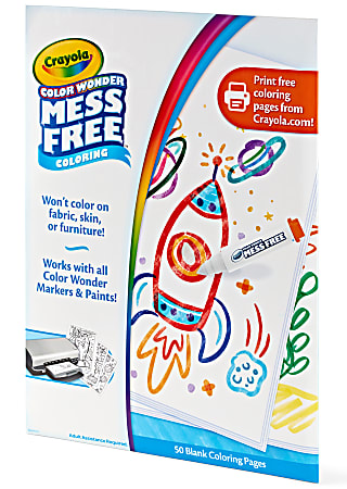 Crayola color wonder blank coloring pages white pack of pages