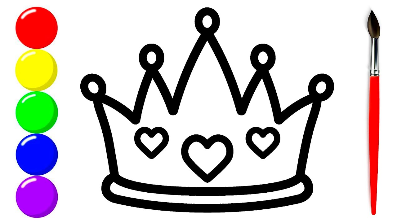 How to draw crown crown colouring page learn to draw step by step