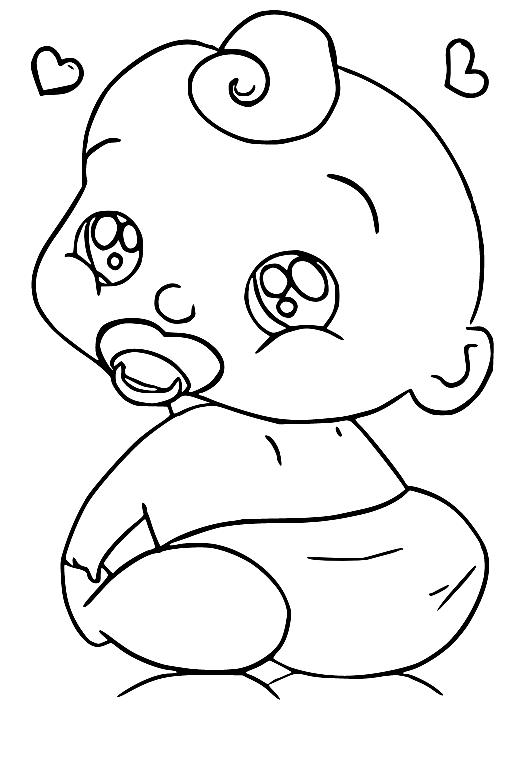 Free printable baby cute coloring page for adults and kids