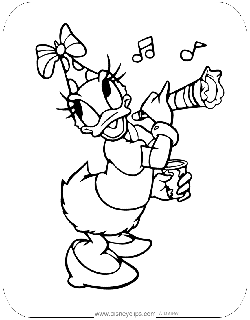Printable daisy duck coloring pages