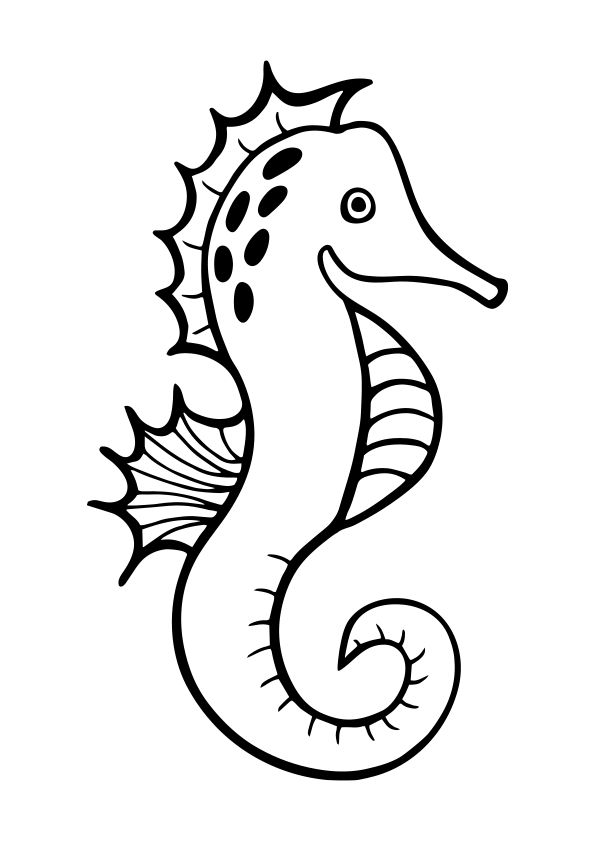 Dibujo para colorear animal colorear un caballito de mar seahorse animal coloring page caballito de mar mar para colorear animal