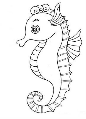 Caballito de mar para dibujar