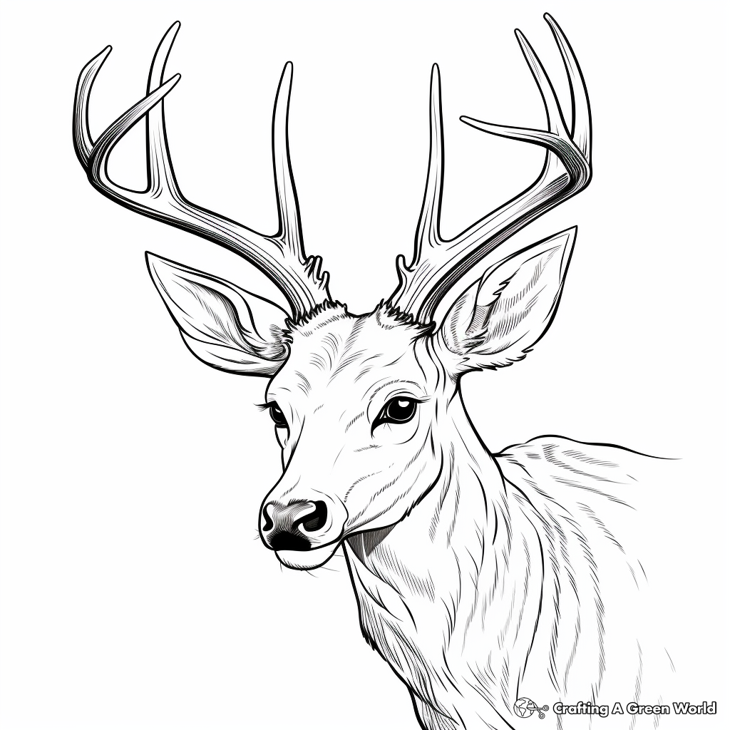 Deer antler coloring pages