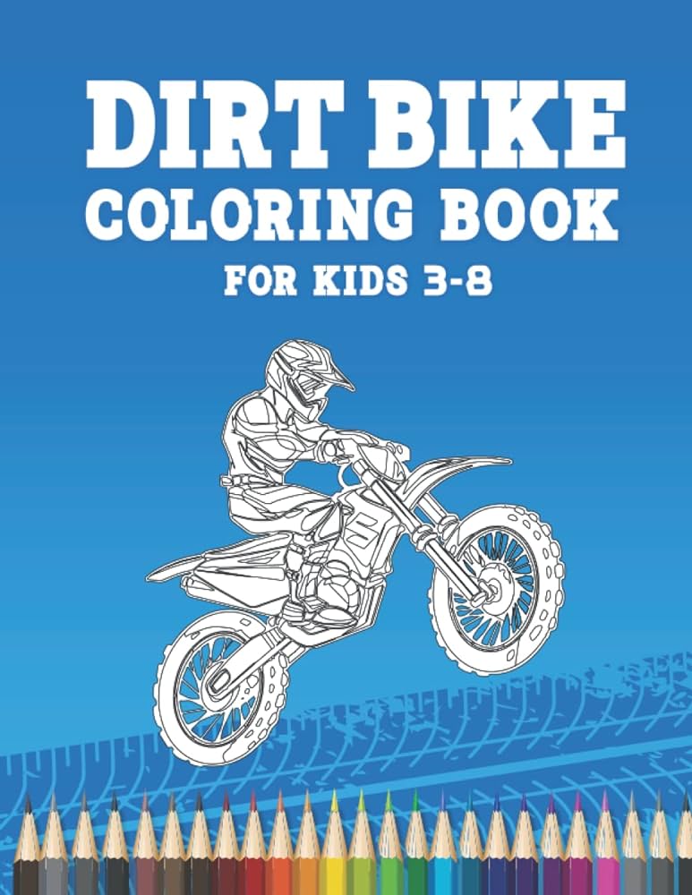 Dirt bike coloring book for kids ages
