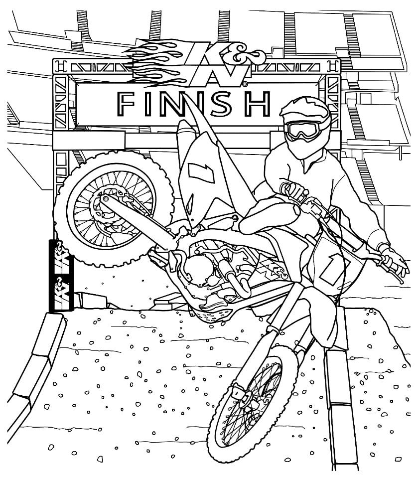 Dirt bike coloring pages printable for free download