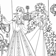 Frozen christmas coloring pages