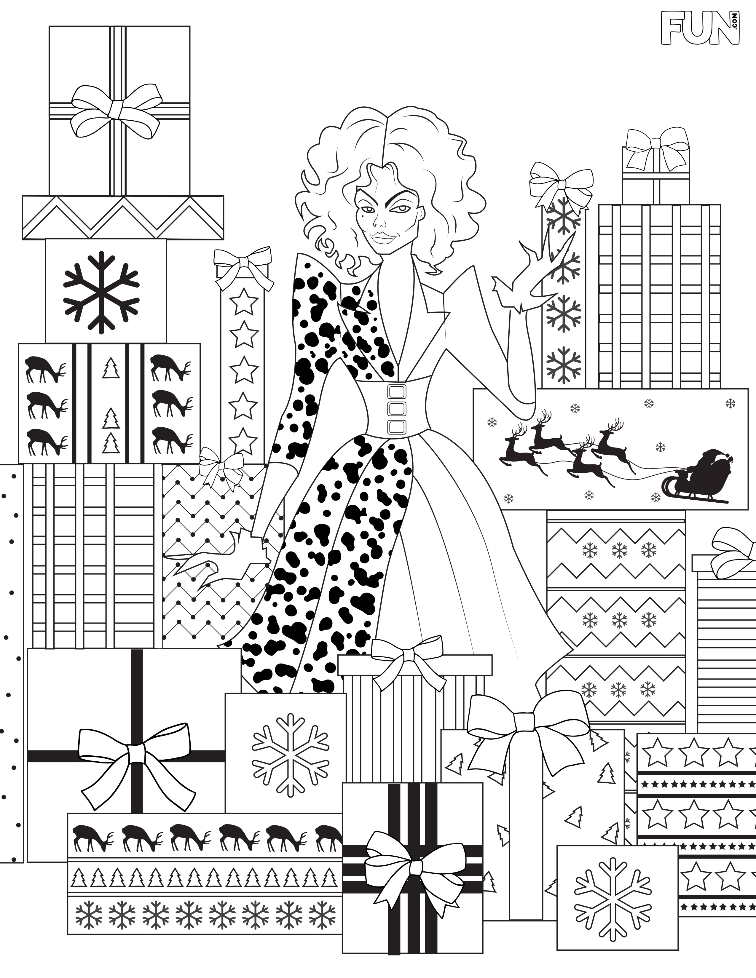Disney villains christmas coloring pages printables