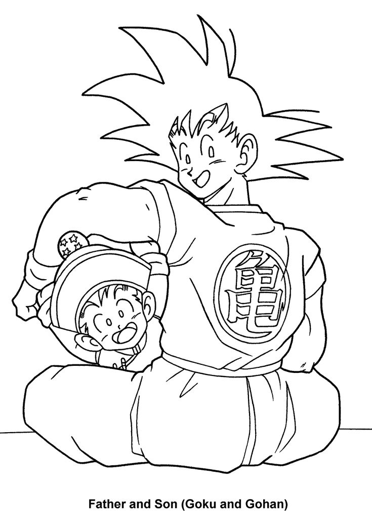 Dragon ball z goku and gohan coloring pages