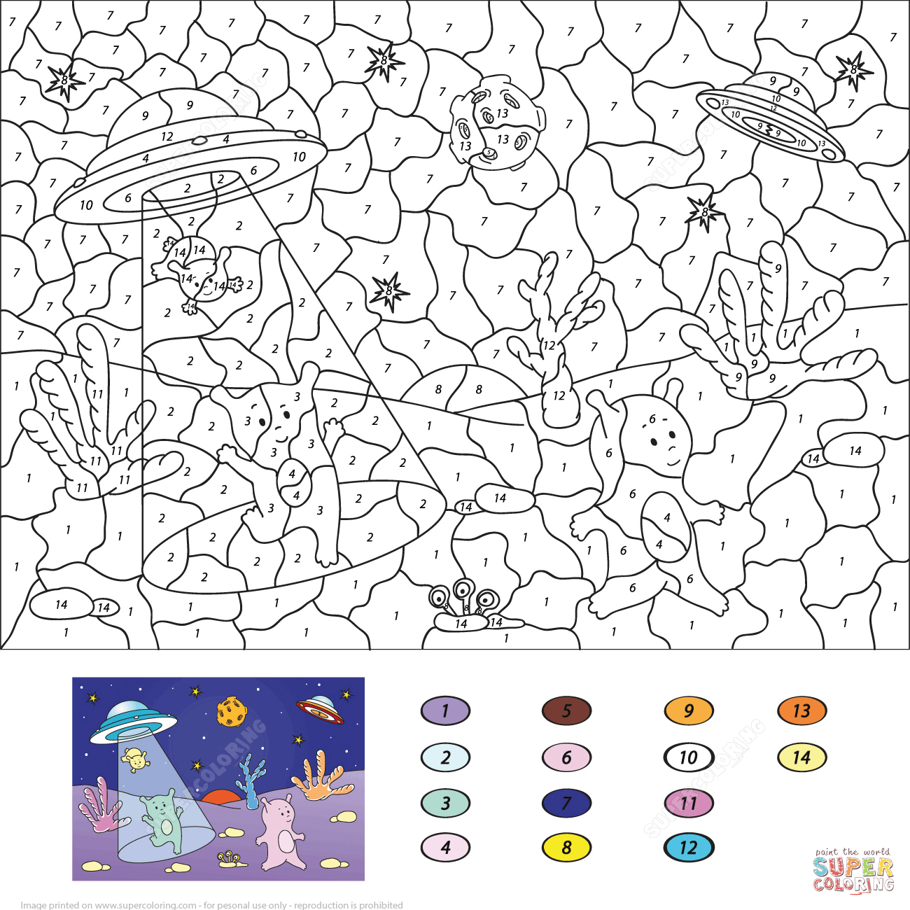 Dibujo de colorear por nãºmeros unos preciosos alienãgenas para colorear dibujos para colorear imprimir gratis