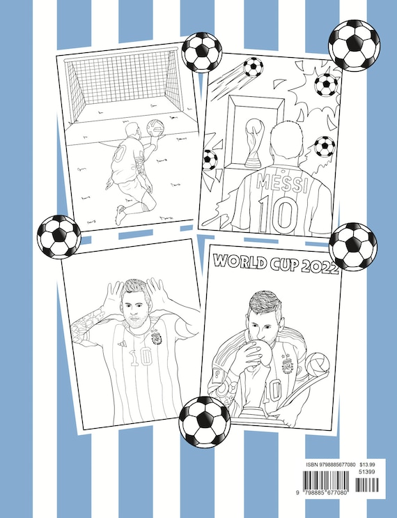 Lionel messi coloring book messi inspired soccer futbol coloring book for adults and kids
