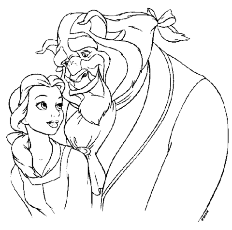 Beauty and the beast coloring page free printable coloring pages