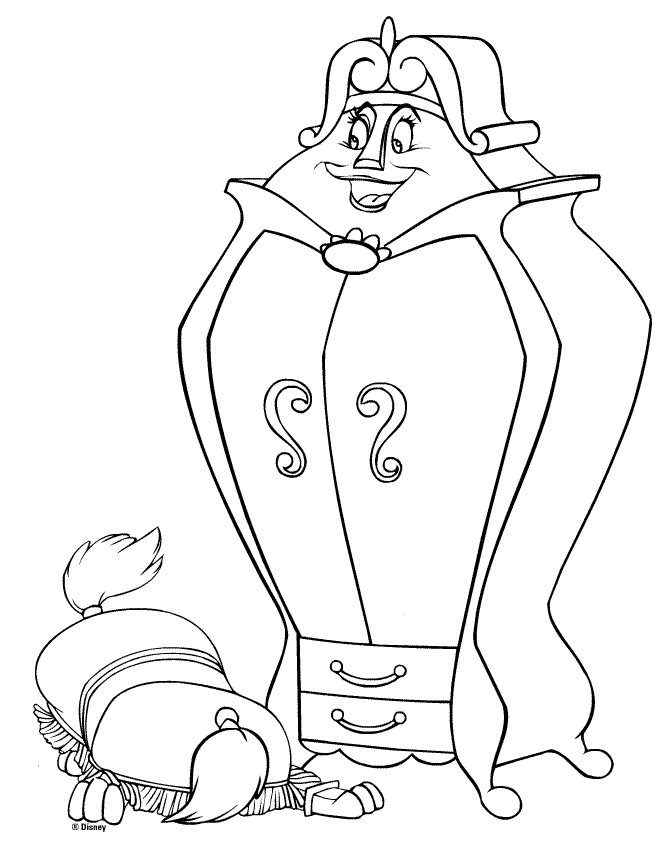 Beauty and the beast coloring pages for kids
