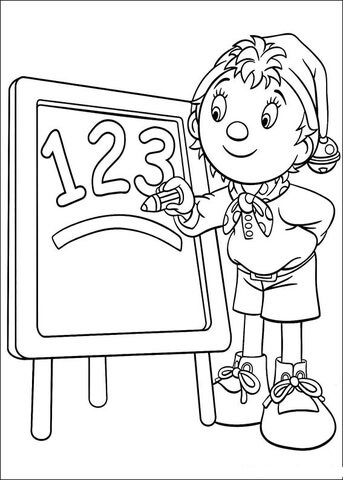 Noddy writes numbers on the board coloring page free printable coloring pages
