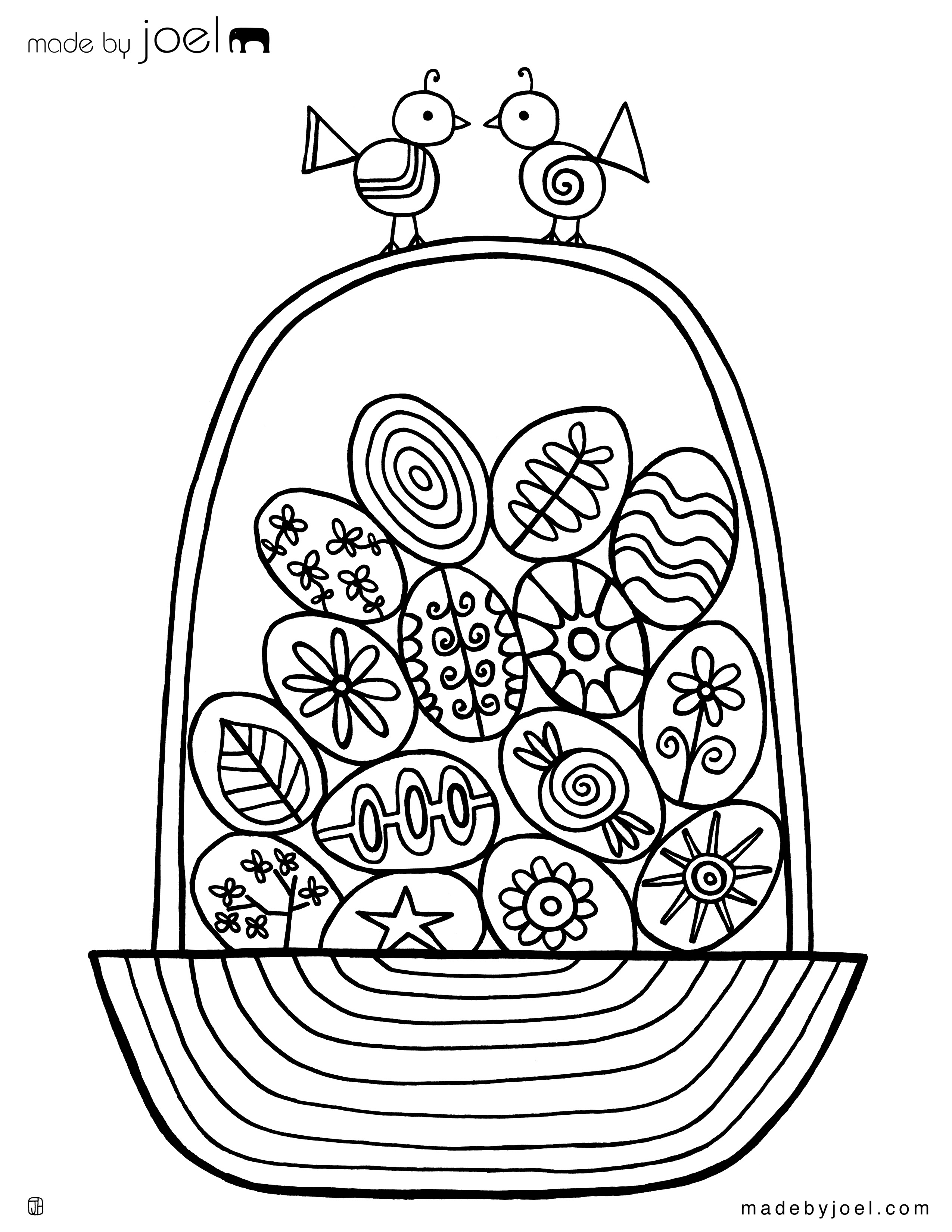 Easter egg basket coloring sheet â made by joel