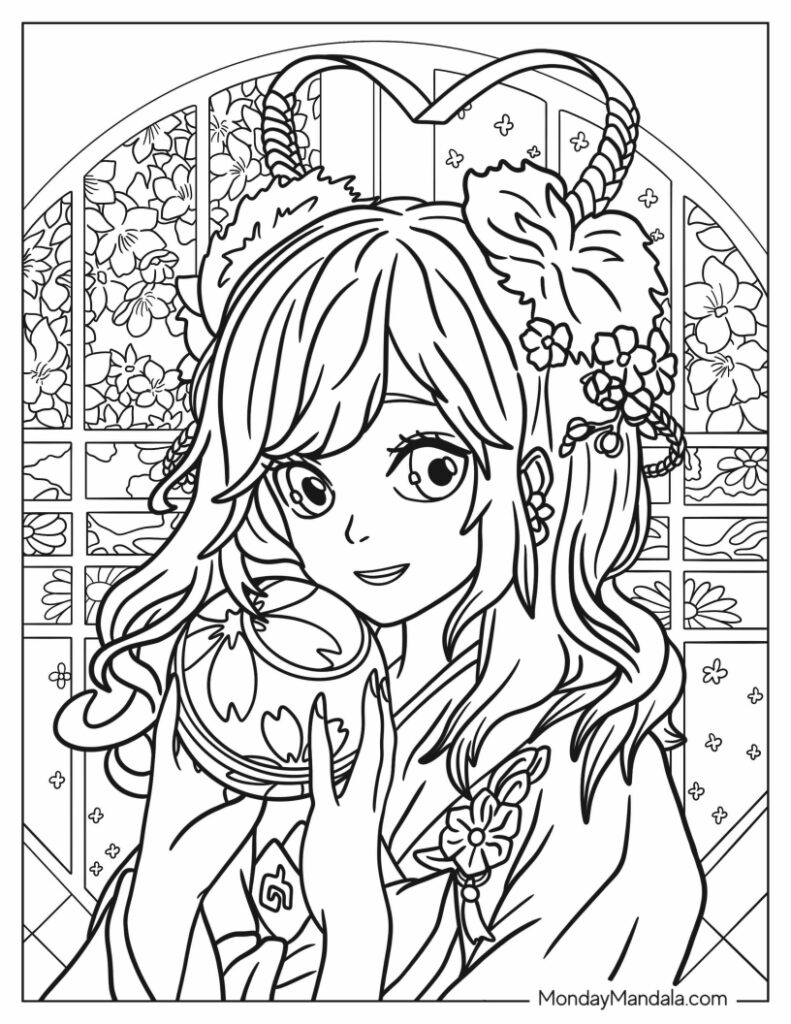Manga coloring pages free pdf printables