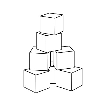 Numbered block tower outline for coloring book education fun abc vector cat drawing book drawing lock drawing png and vector with transparent background for free download