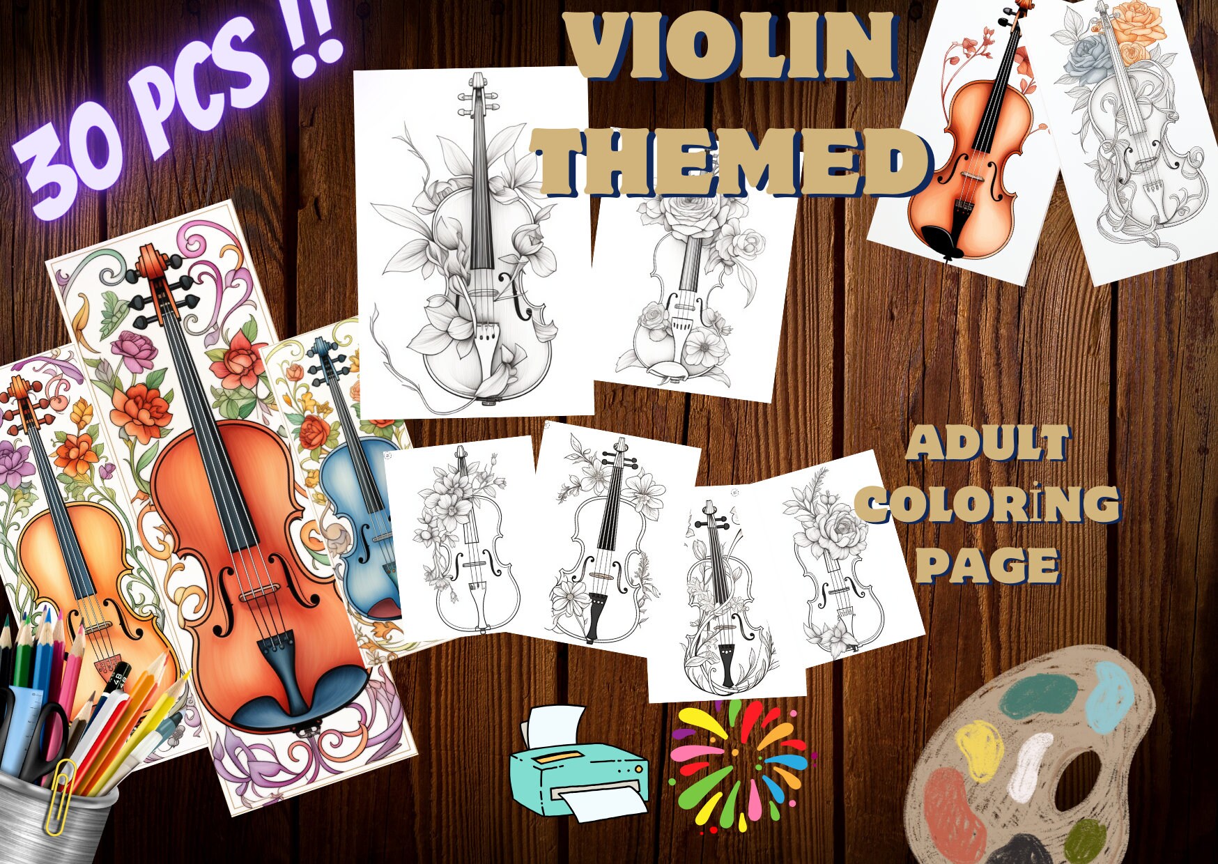 Violin coloring page