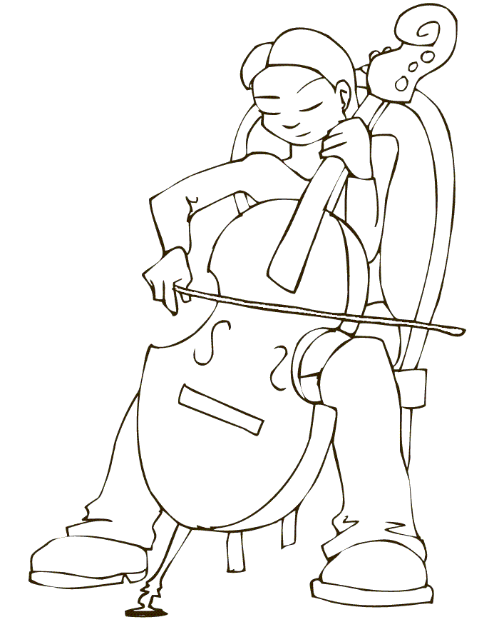 Cello coloring pages