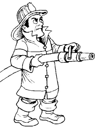 Police and fire fighters coloring page