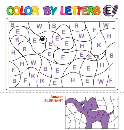 Abc coloring book for children color by letters learning the capital letters of the alphabet puzzle for children preschool education letter e elephant ù ùùø øªøµù ùù ù